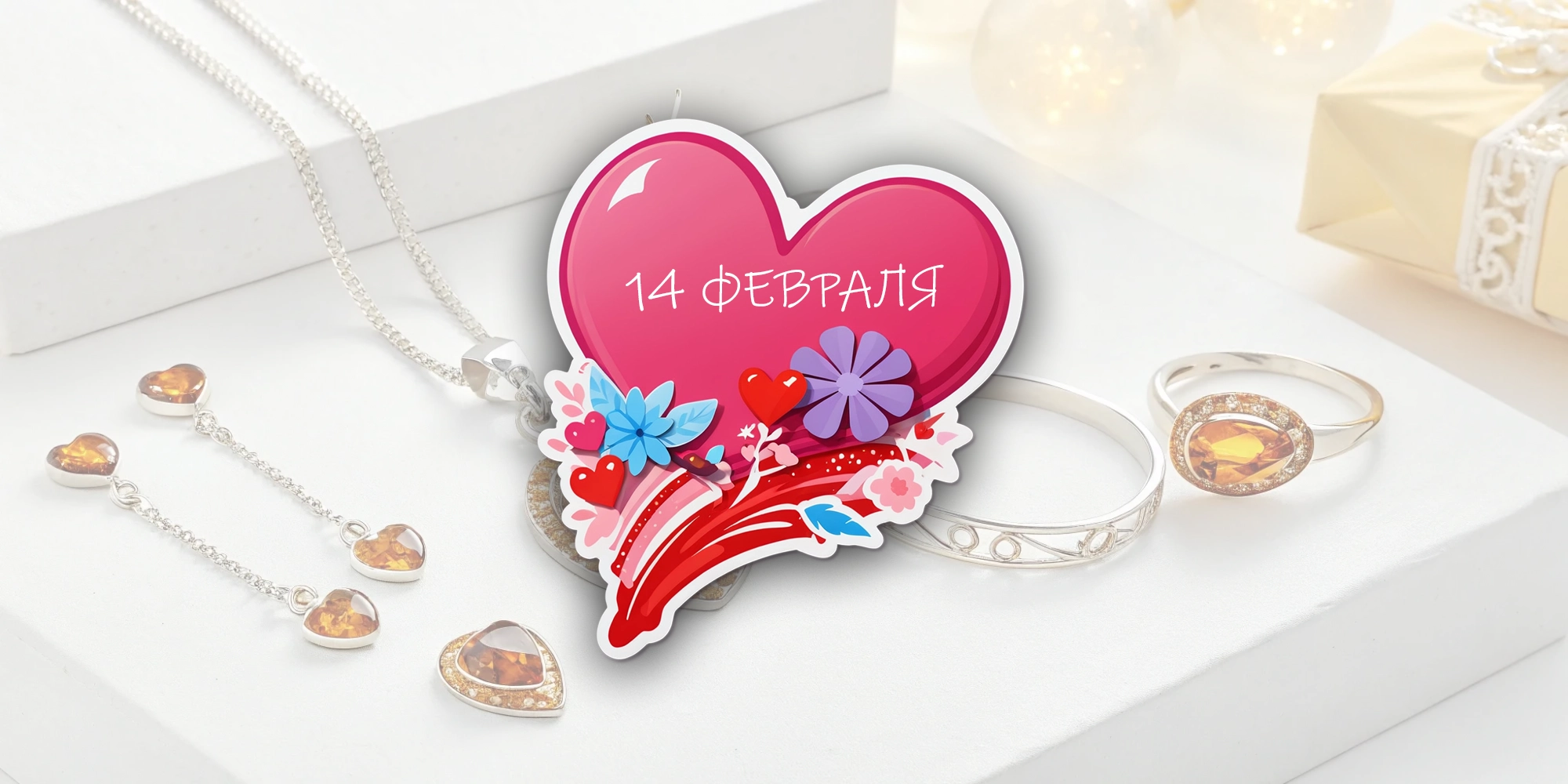 Коллекция украшений из янтаря ко Дню всех влюбленных